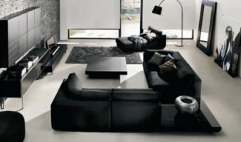 Black Living Room Furniture Set
