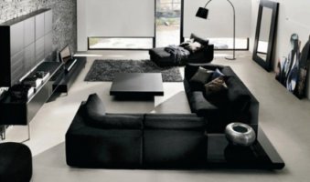 Black Living Room Furniture Set