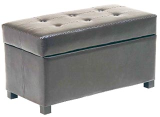 Storage Leather Coffee Table Ottoman