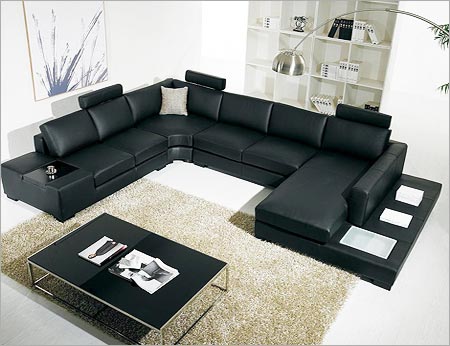 Black Leather Living Room Furniture