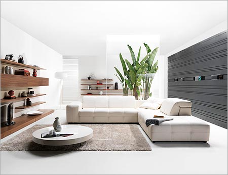 White Leather Living Room Furniture