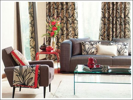 Printed Curtains for Modern Living Room
