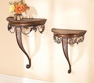 Wrought Iron Conway Wall Shelf Set