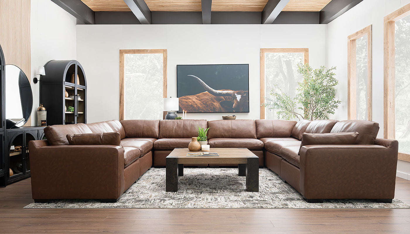 City Limits II Leather U Shape Sectional