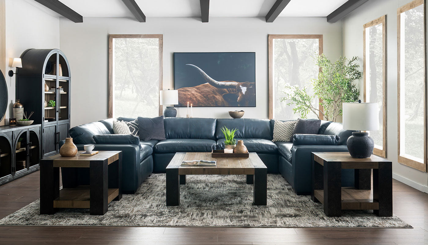 City Limits II Leather U Shape Sectional