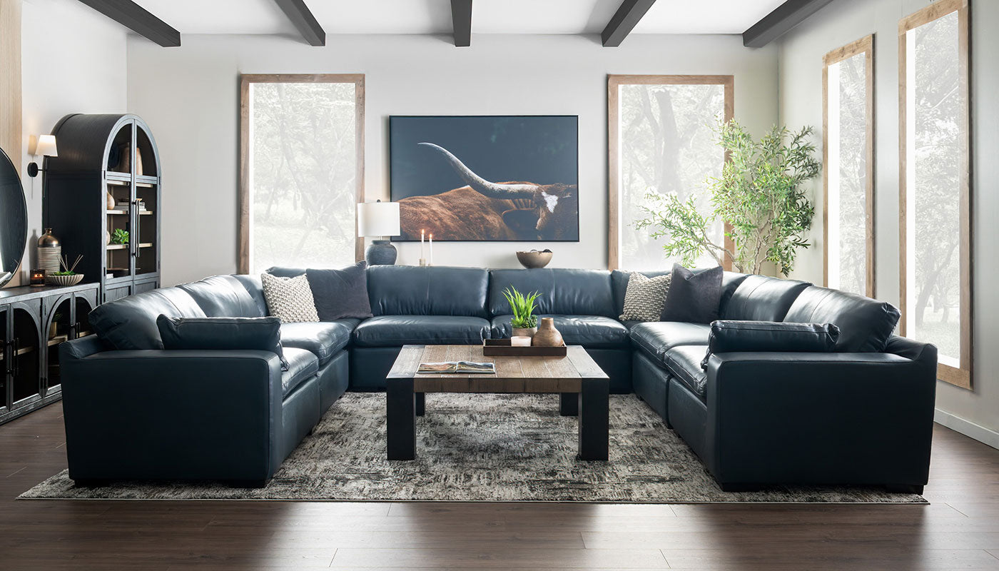 City Limits II Leather U Shape Sectional