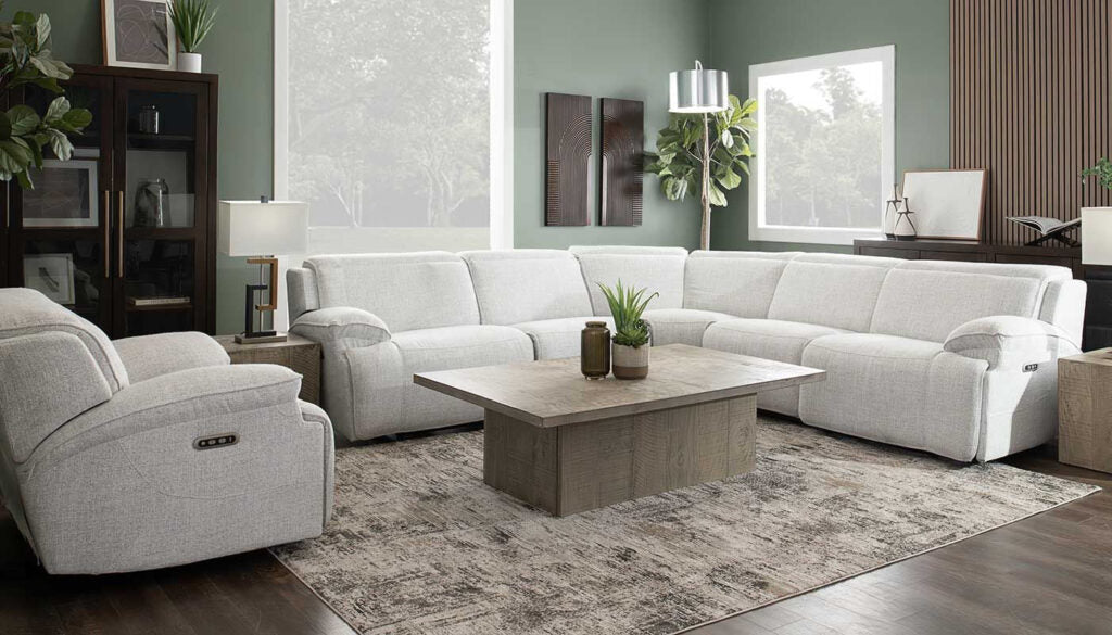 White couch living room set