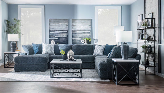 Pleasant Valley Fluffy Iron Sectional with Chaise