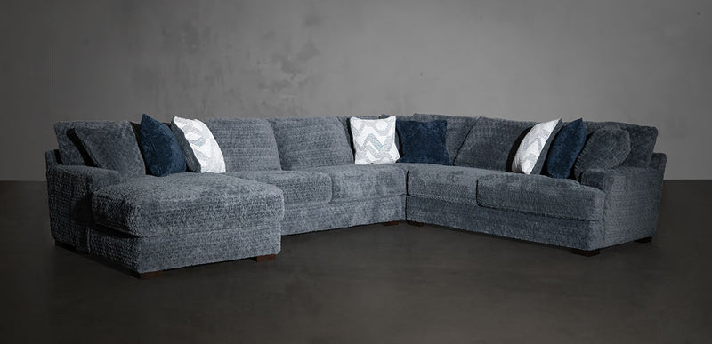 Pleasant Valley Fluffy Iron Sectional with Chaise