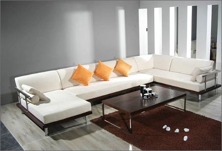 Modern Wooden Living Sofa Set